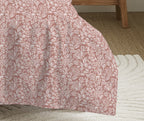 Pack Complet Imprimé (Housse De Couette + Taie(s) + Drap Housse) - 100% Coton 57 Fils - Celeste Pêche