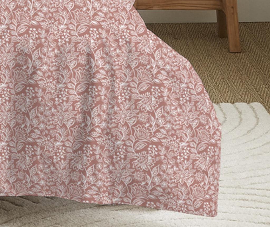 Pack Complet Imprimé (Housse De Couette + Taie(s) + Drap Housse) - 100% Coton 57 Fils - Celeste Pêche