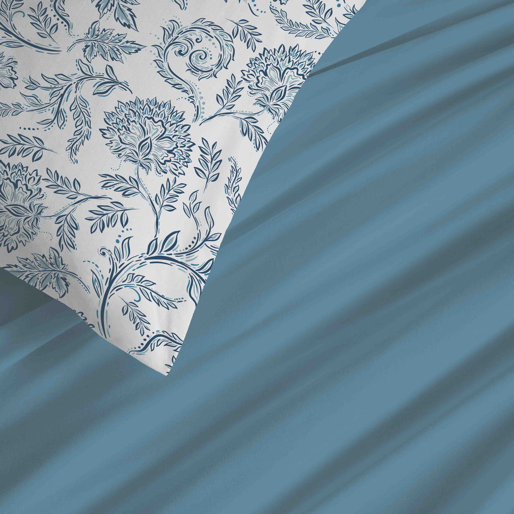 Pack Housse De Couette - 100% Coton - Salma Bleu