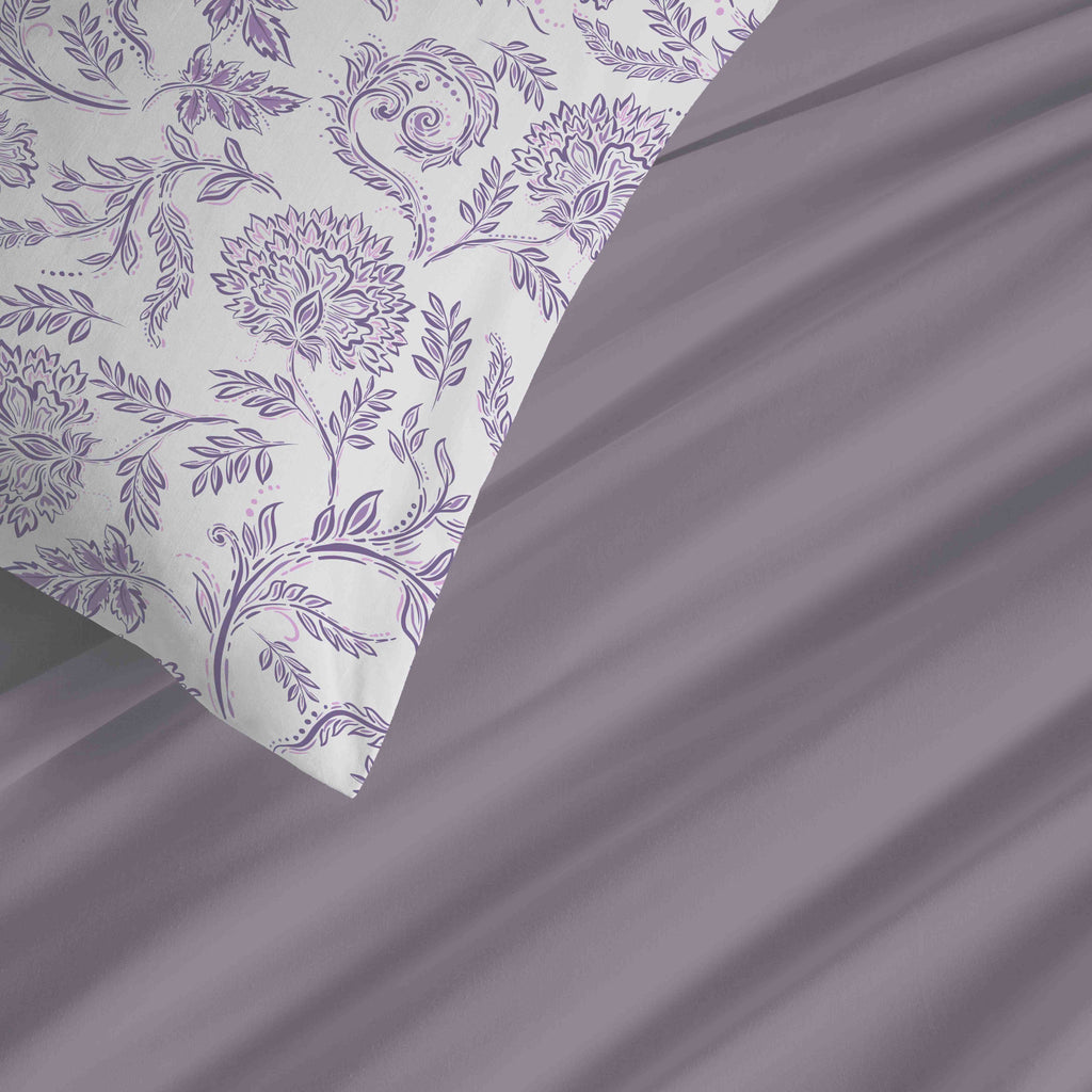 Pack Housse De Couette - 100% Coton - Salma Lavande