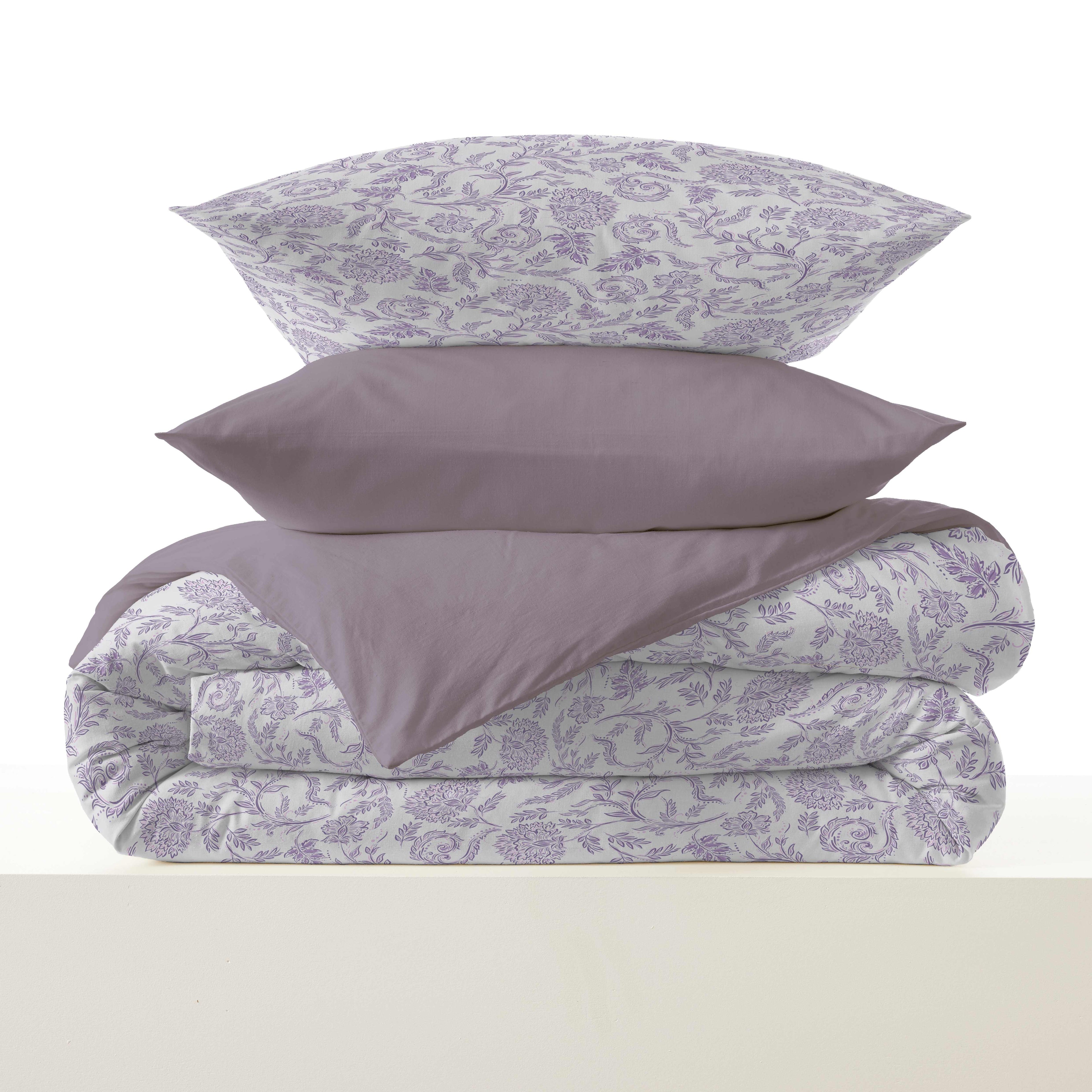 Pack Housse De Couette - 100% Coton - Salma Lavande