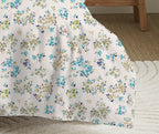 Pack Complet Imprimé (Housse De Couette + Taie(s) + Drap Housse) - 100% Coton 57 Fils - Tanya Cyan
