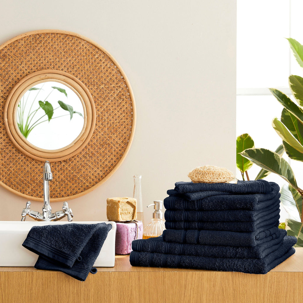 Pack Éponge "Spa" - 100% Coton - Bleu Nuit