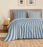 Parure De Draps 4 Pièces Pour Lit - 100% Coton - Florence Denim