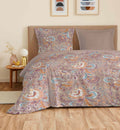Parure De Draps 4 Pièces Pour Lit Grande Largeur - 100% Coton - Bergame Nude
