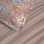 Parure De Draps 4 Pièces Pour Lit Grande Largeur - 100% Coton - Bergame Nude