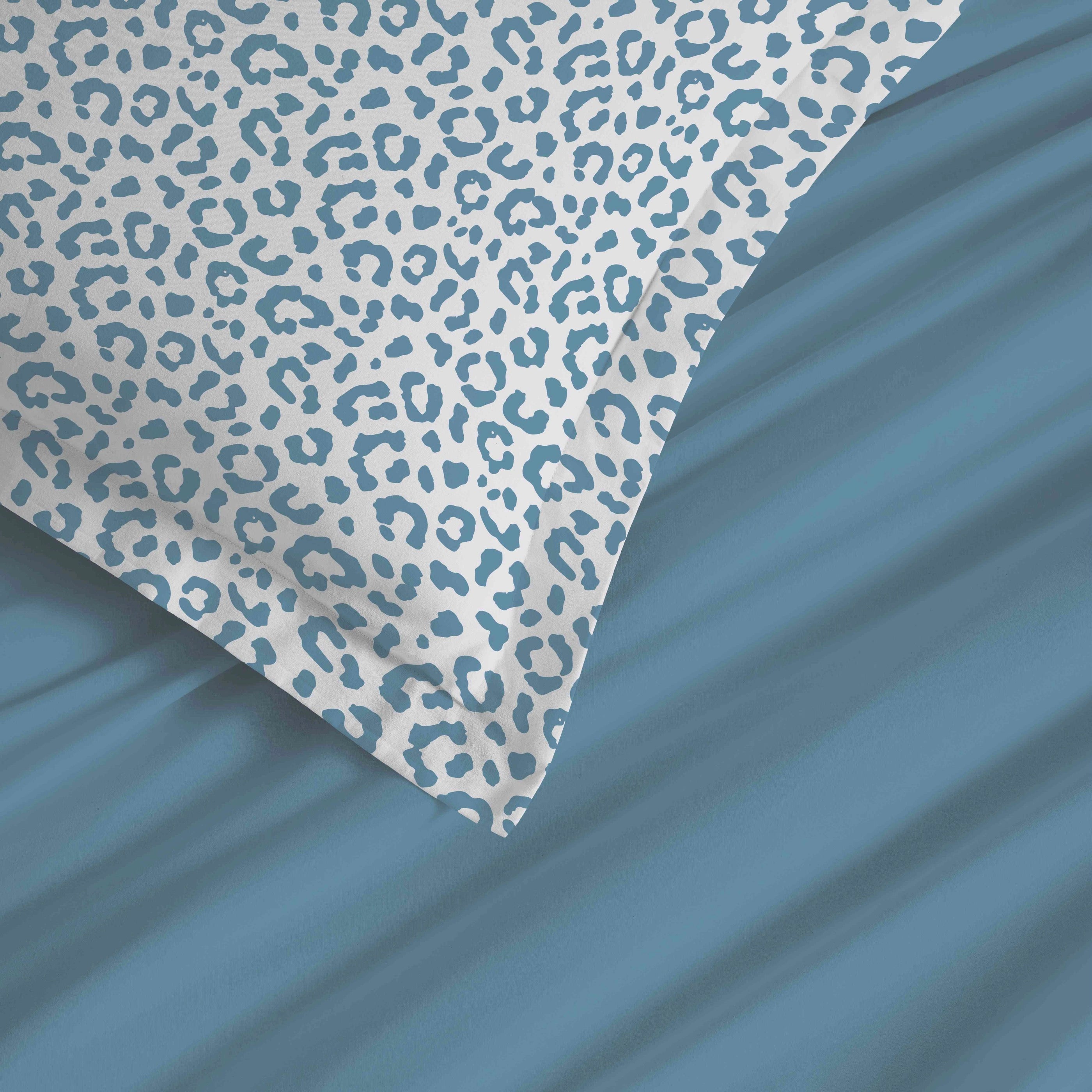 Parure De Draps 4 Pièces Pour Lit Grande Largeur - 100% Coton - Diana Bleu