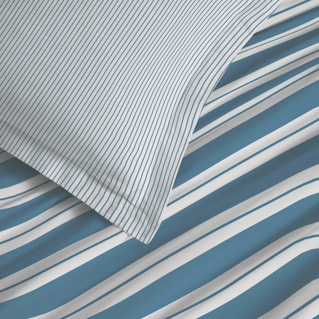 Parure De Draps 4 Pièces Pour Lit Grande Largeur - 100% Coton - Florence Denim