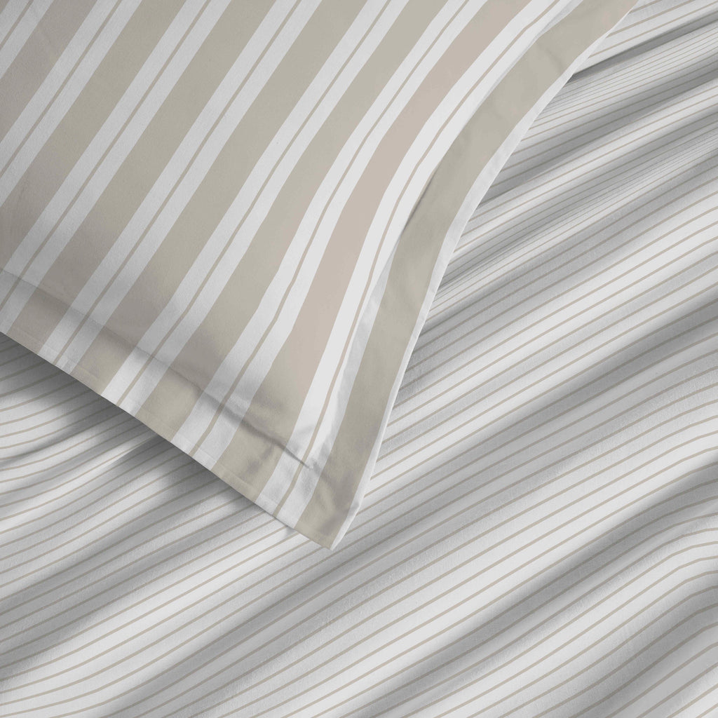 Parure De Draps 4 Pièces Pour Lit Grande Largeur - 100% Coton - Florence Naturel