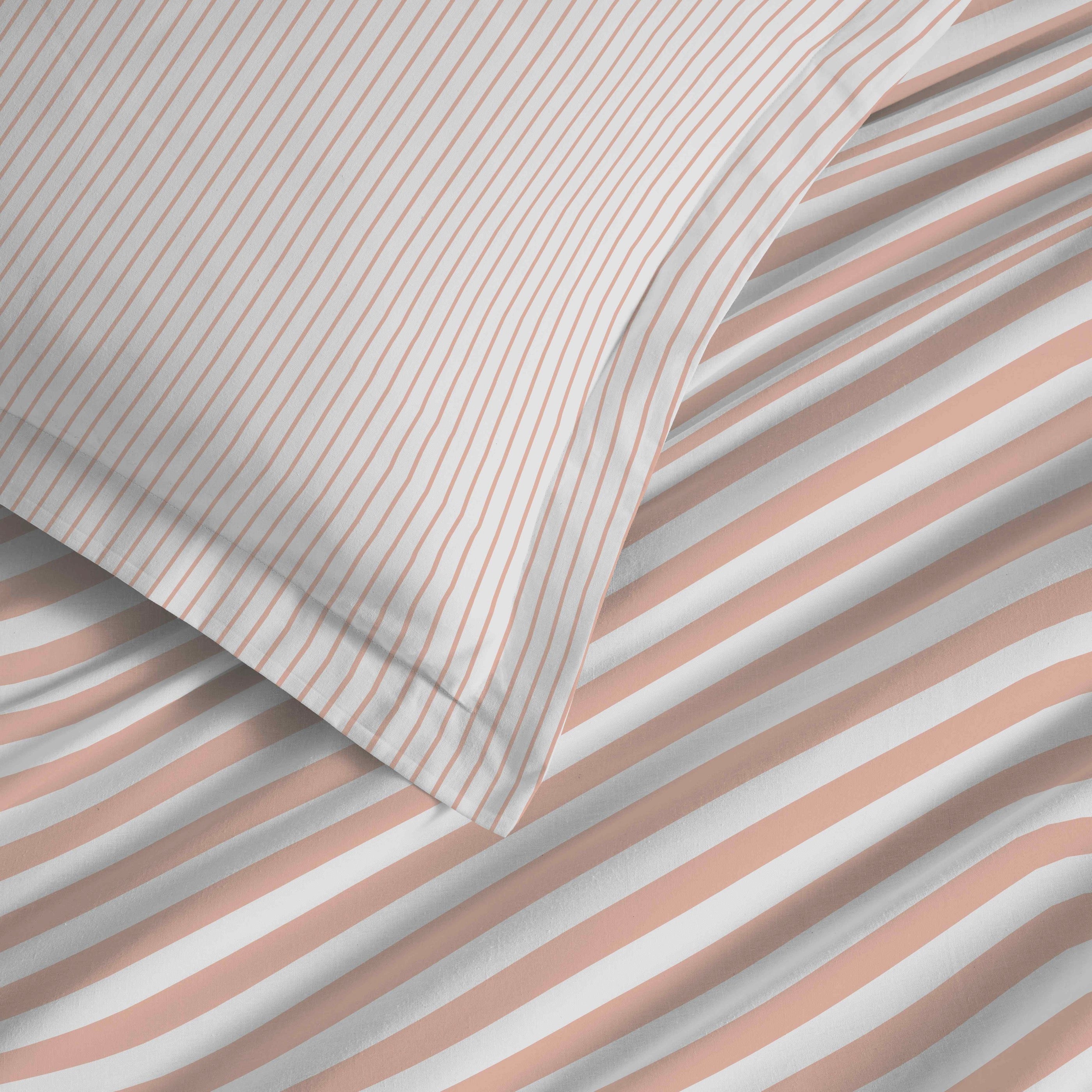 Parure De Draps 4 Pièces Pour Lit Grande Largeur - 100% Coton - Palerme Blush