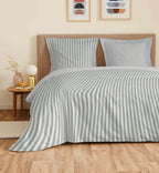 Parure De Draps 4 Pièces Pour Lit Grande Largeur - 100% Coton - Palerme Eucalyptus