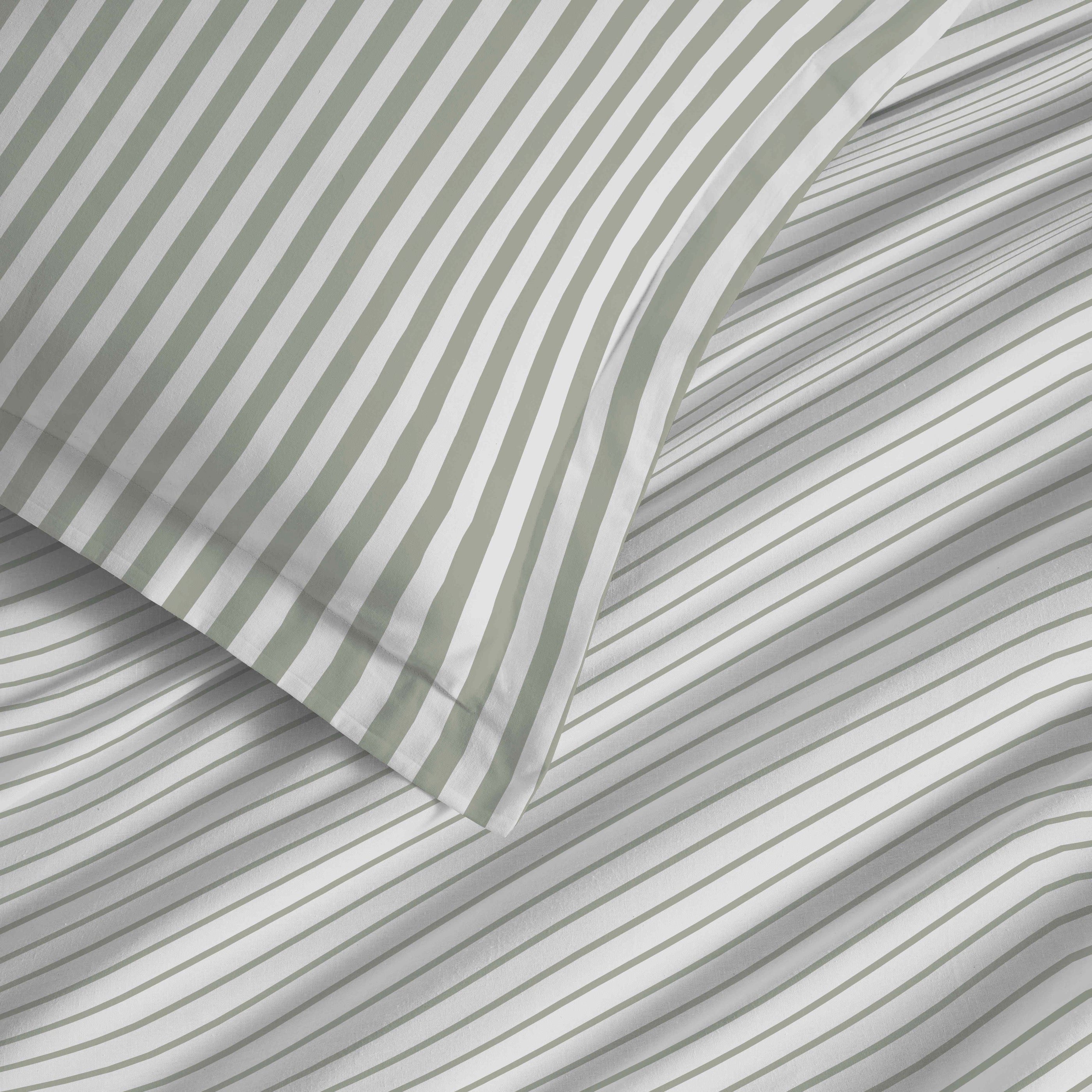 Parure De Draps 4 Pièces Pour Lit Grande Largeur - 100% Coton - Palerme Eucalyptus