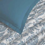 Parure De Draps 4 Pièces Pour Lit Grande Largeur - 100% Coton - Salma Bleu