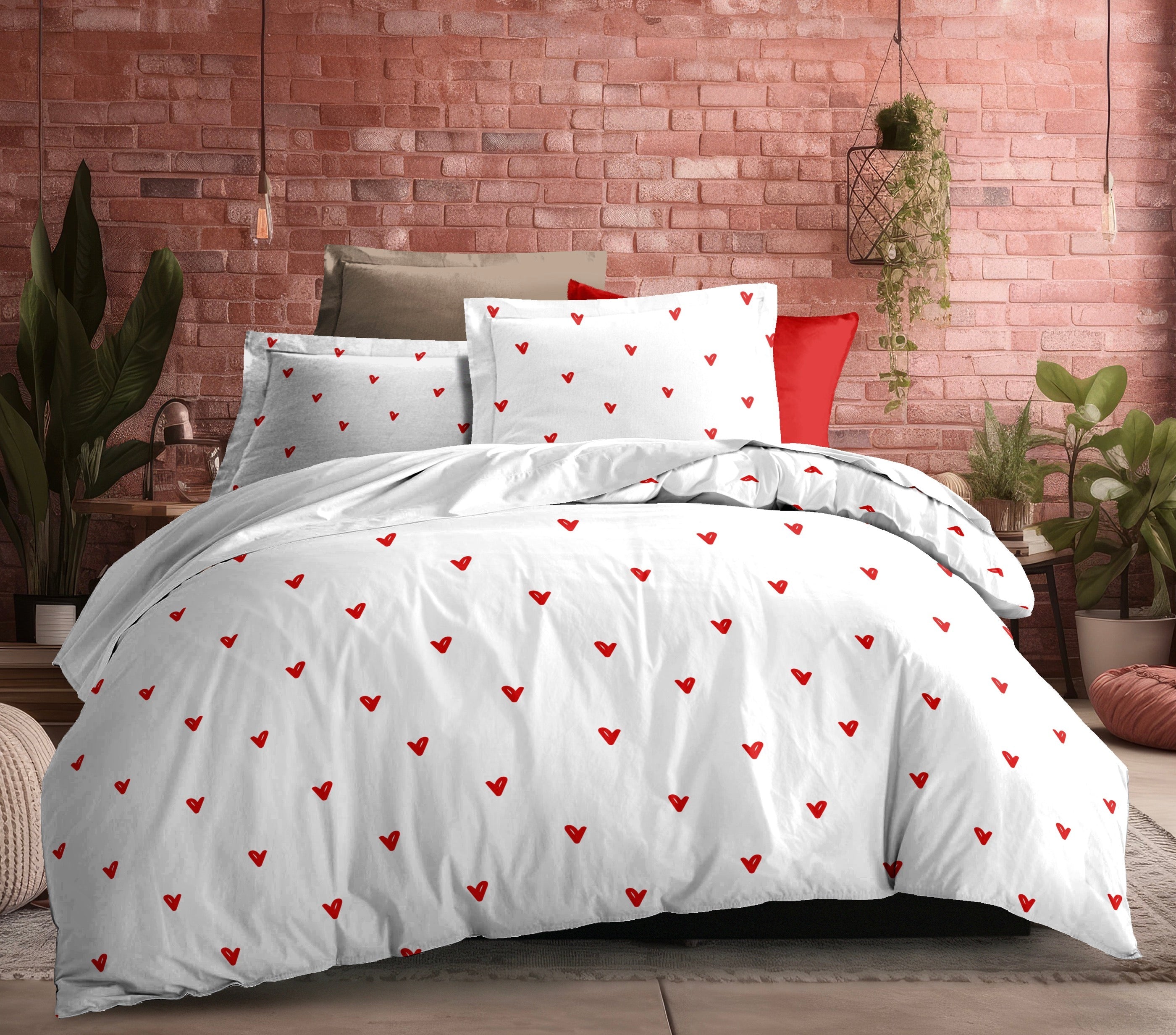 Parure De Draps 4 Pièces - Louna - Love Rouge
