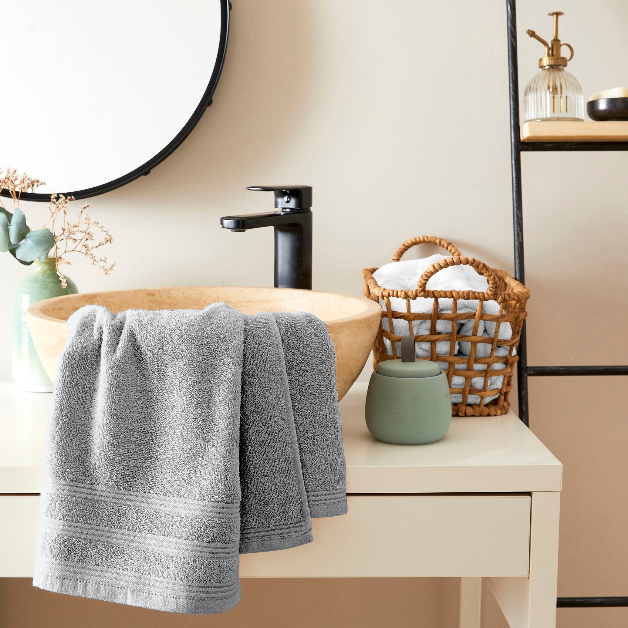 Serviette De Toilette "Spa" - 100% Coton - Perle