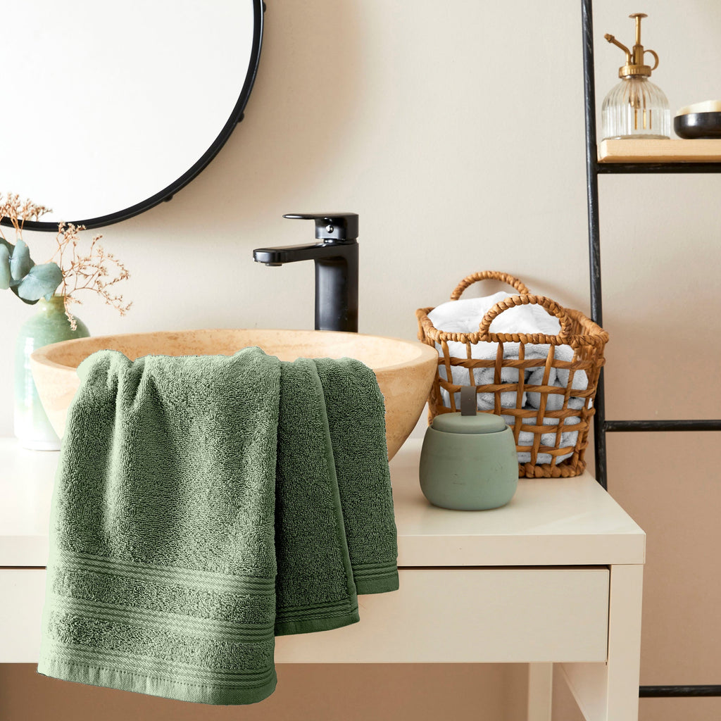 Serviette De Toilette "Spa" - 100% Coton - Romarin