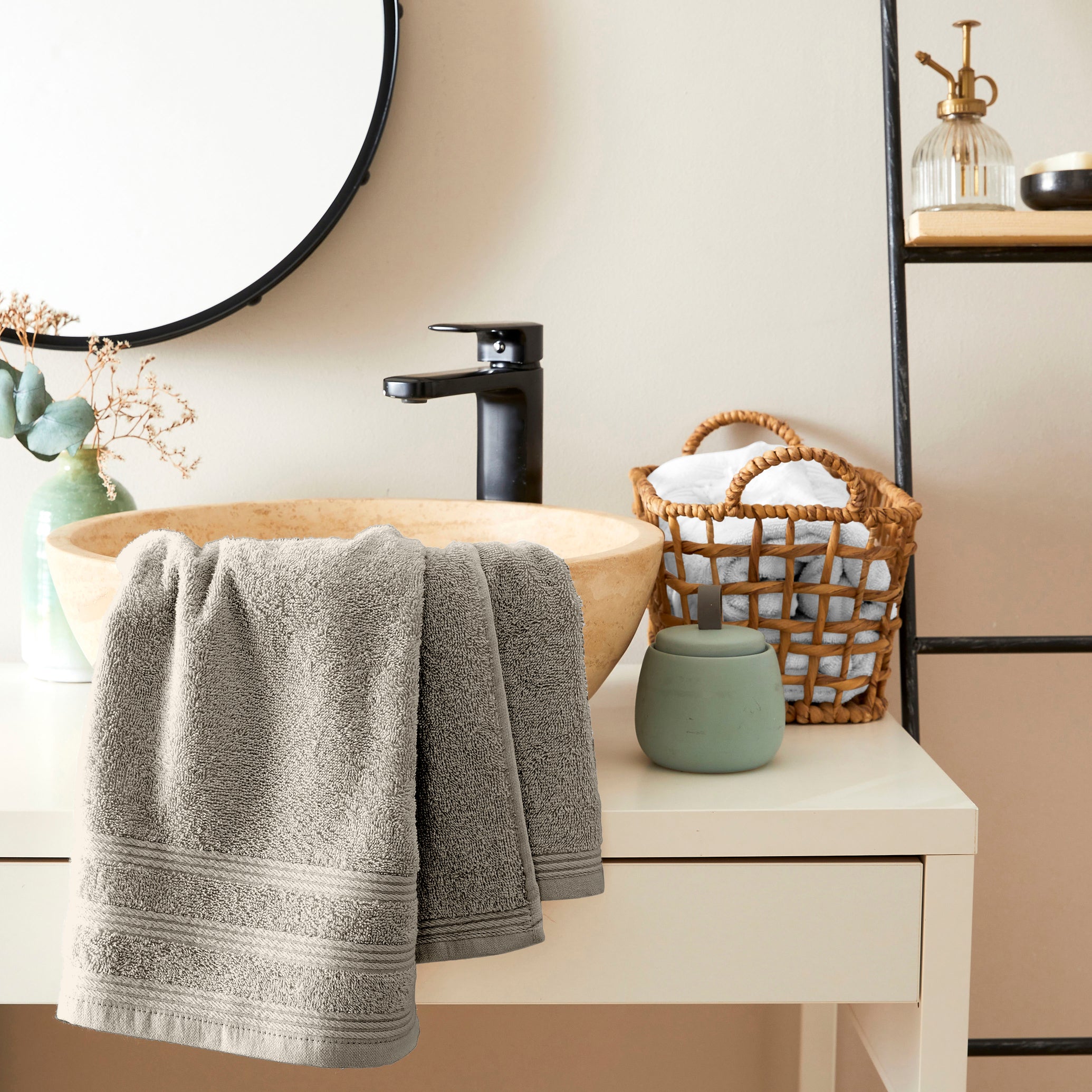 Serviette De Toilette "Spa" - 100% Coton - Sable