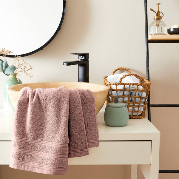 Serviette De Toilette "Spa" - 100% Coton - Vieux Rose