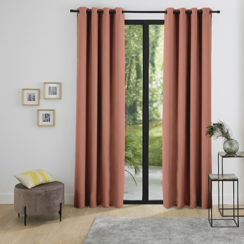 Rideaux Thermiques - 100% Polyester - Rose Boisé