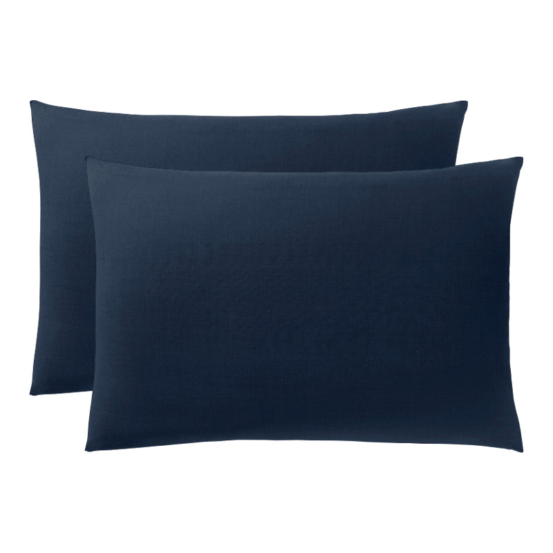 Taie D'Oreiller - 100% Coton - Bleu Nuit