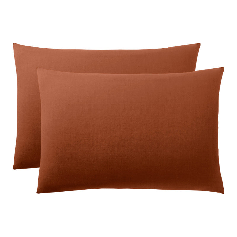 Taie D'Oreiller - 100% Coton - Paprika