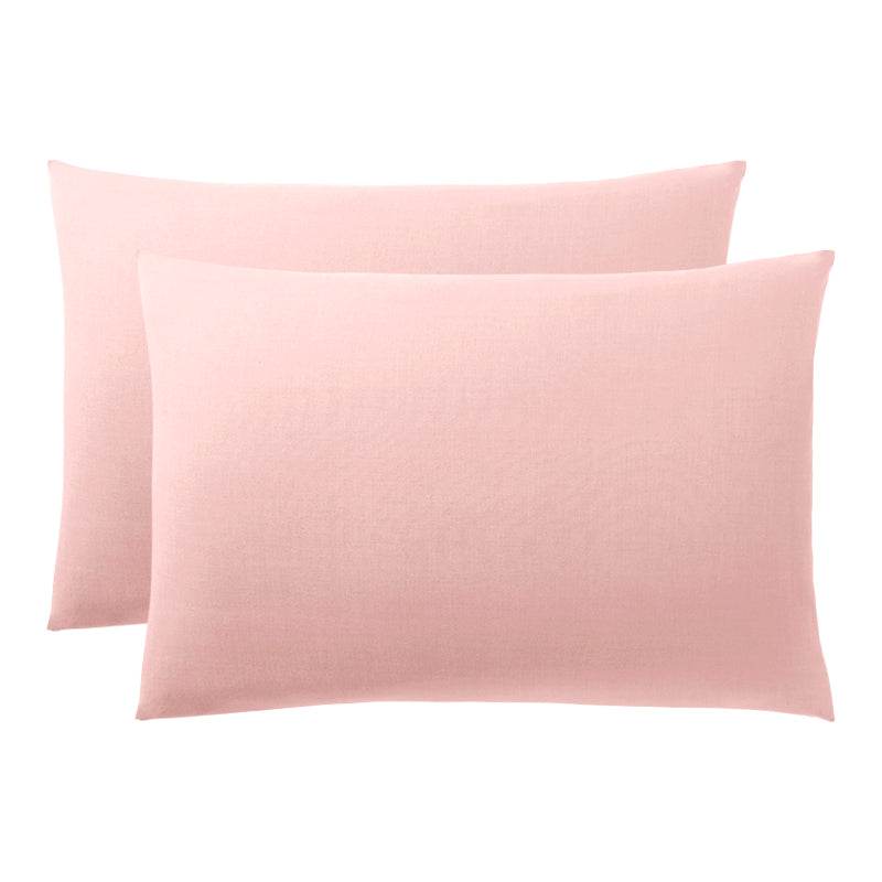 Taie D'Oreiller - 100% Coton - Rose Dragee