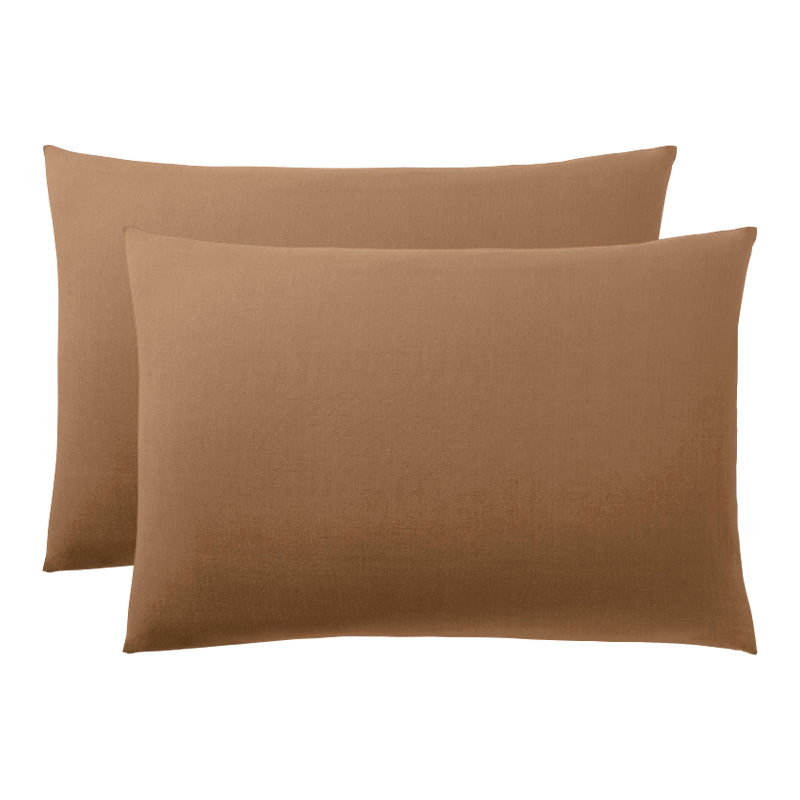 Taie D'Oreiller - 100% Coton - Taupe