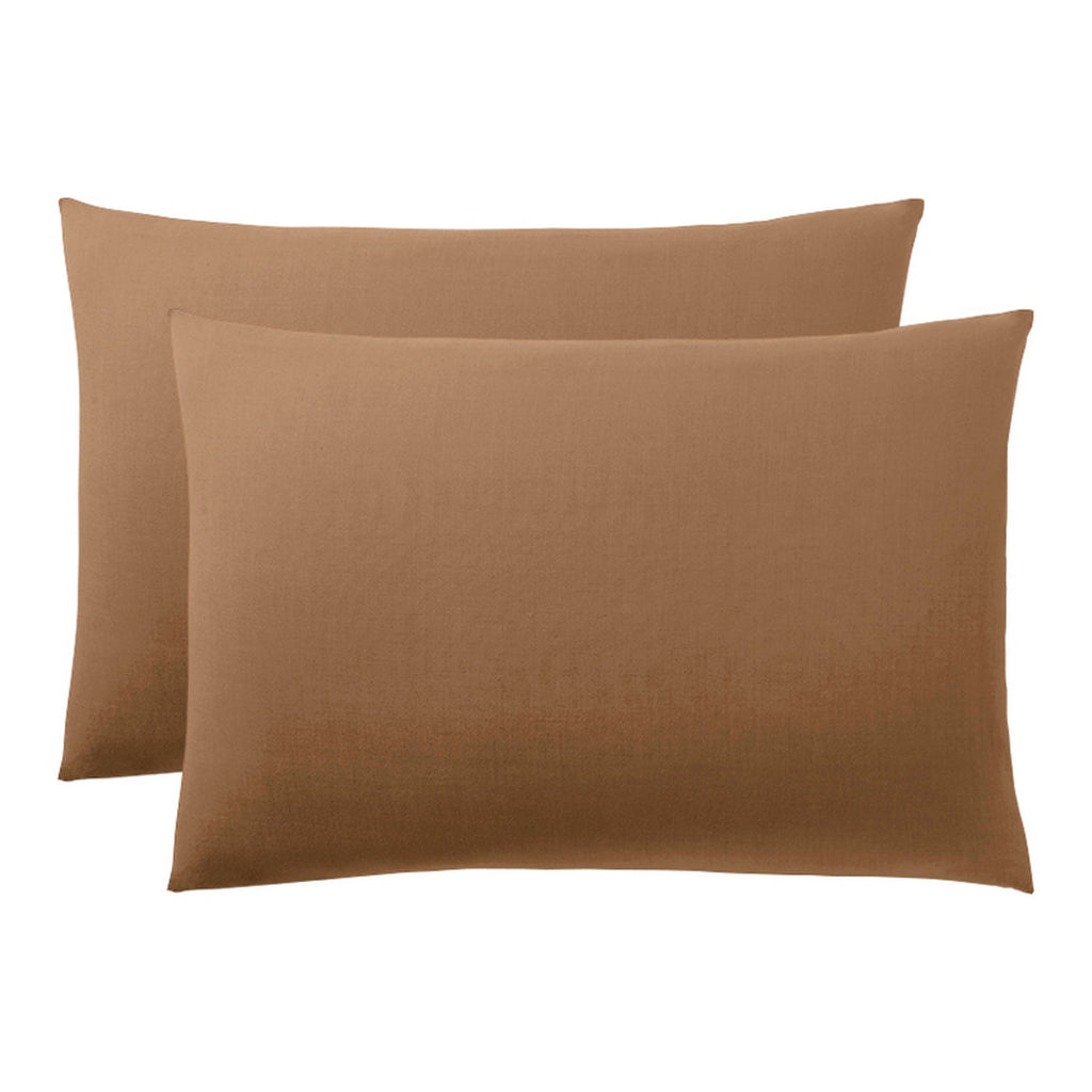 Taie D'Oreiller - 100% Coton - Taupe