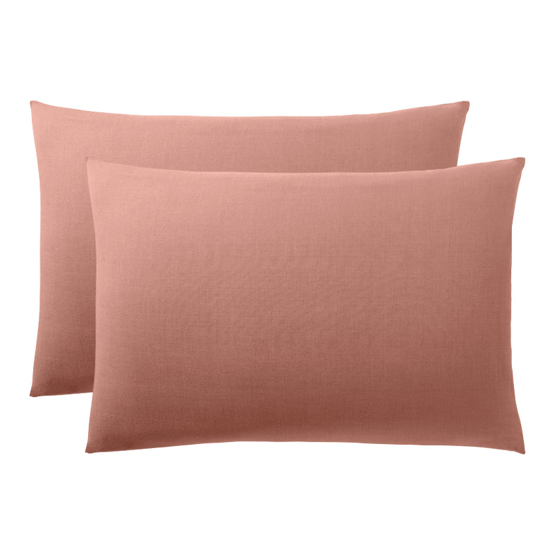 Taie D'Oreiller - 100% Coton - Vieux Rose
