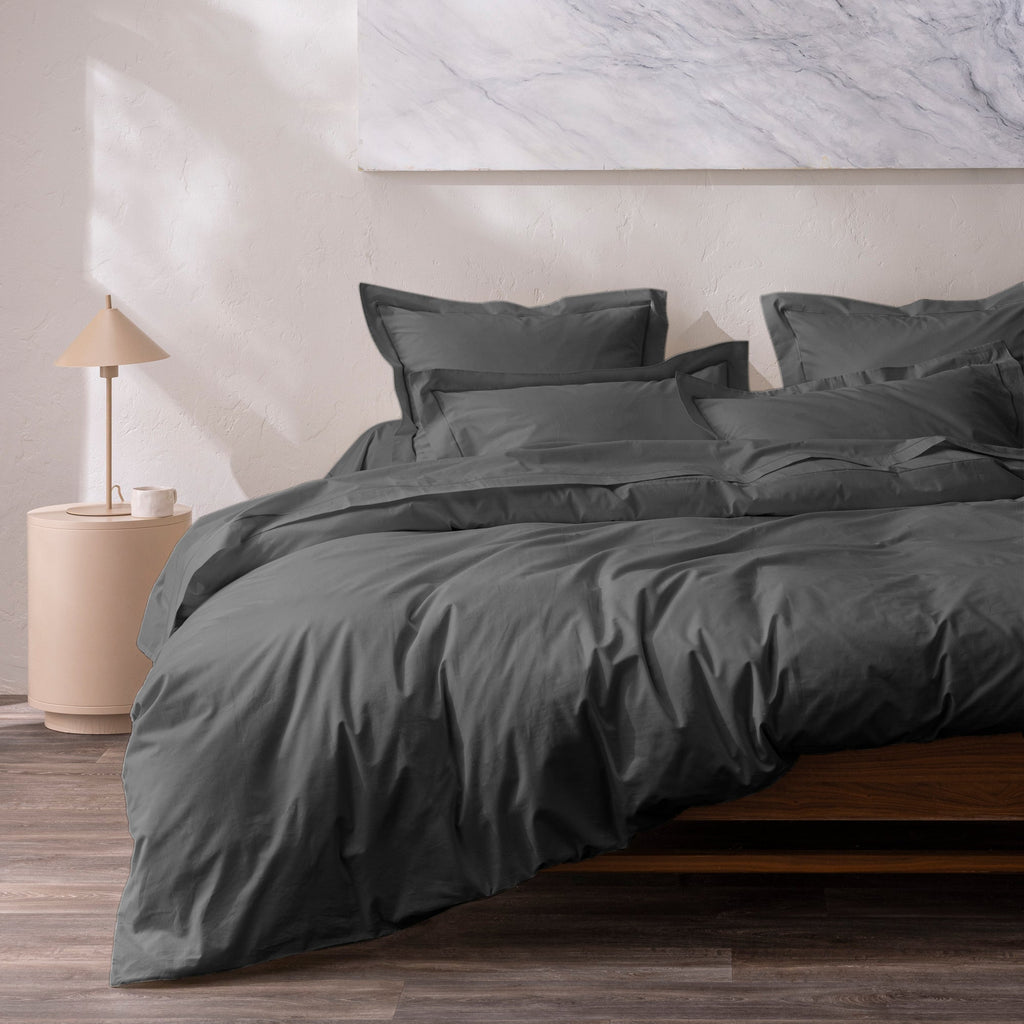 Taie D'Oreiller - 100% Percale Coton - Ardoise