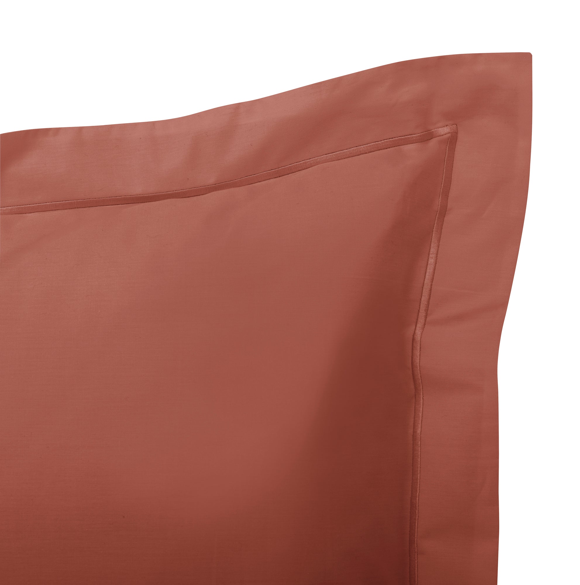 Taie D'Oreiller - 100% Percale Coton - Terracotta
