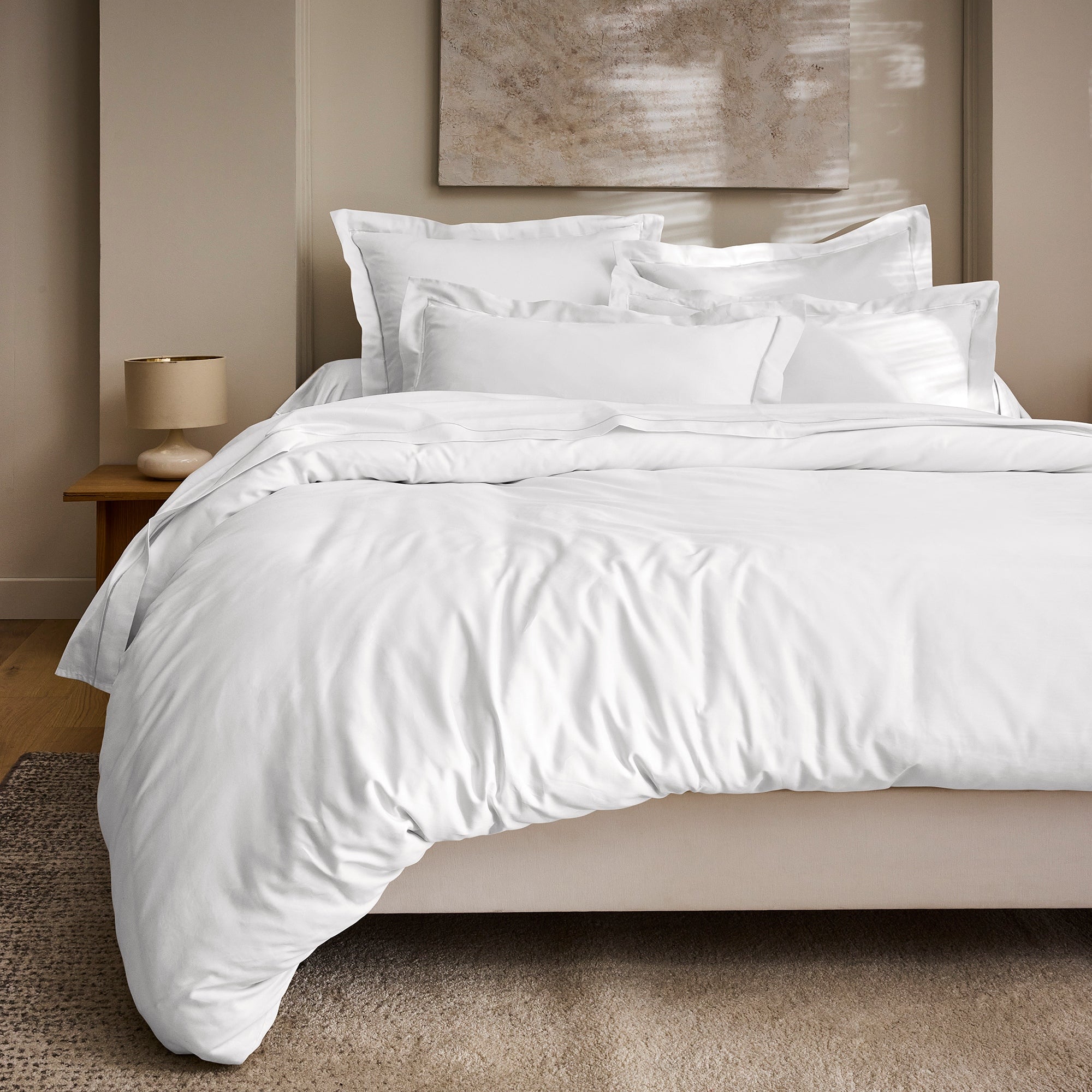 Taie D'Oreiller "Prestige" - Satin De Coton - Blanc