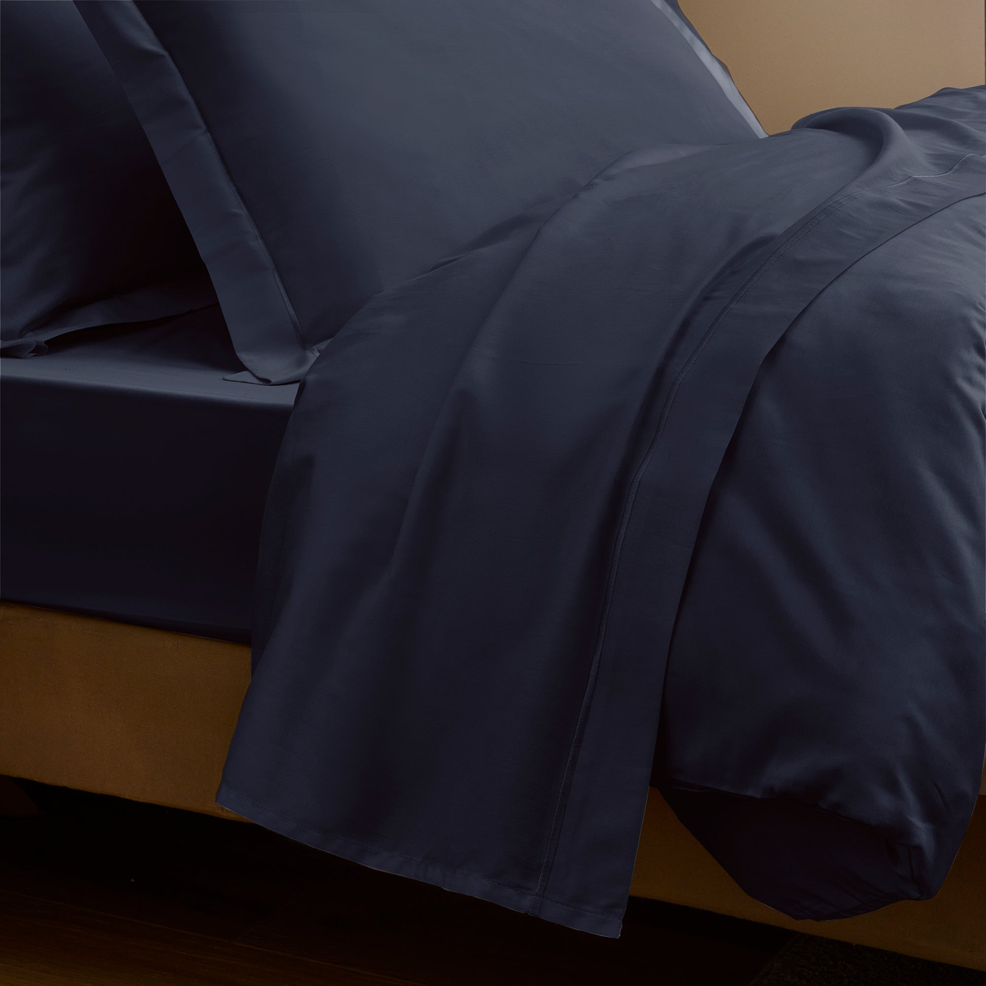 Taie D'Oreiller "Prestige" - Satin De Coton - Bleu Velours