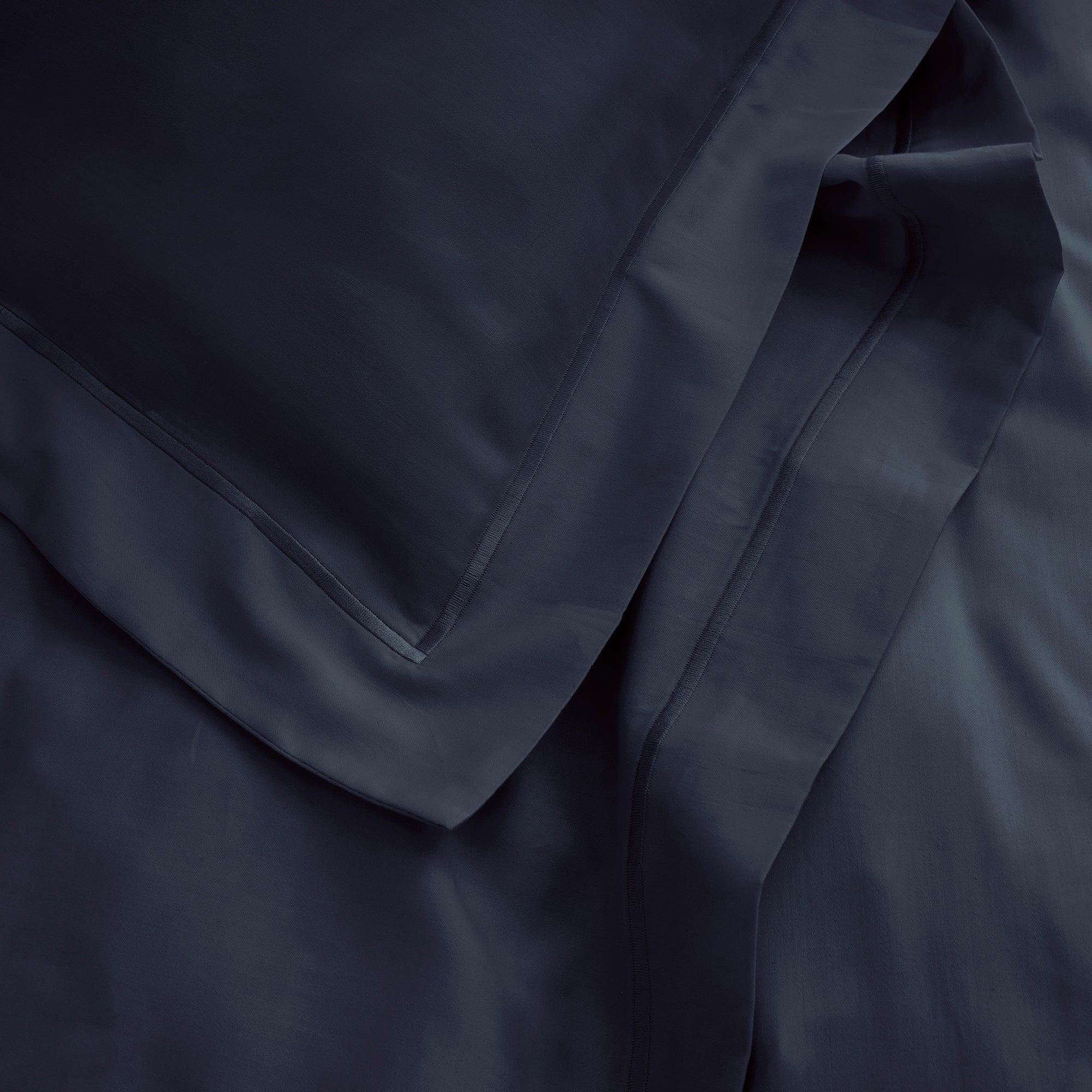 Taie D'Oreiller "Prestige" - Satin De Coton - Bleu Velours