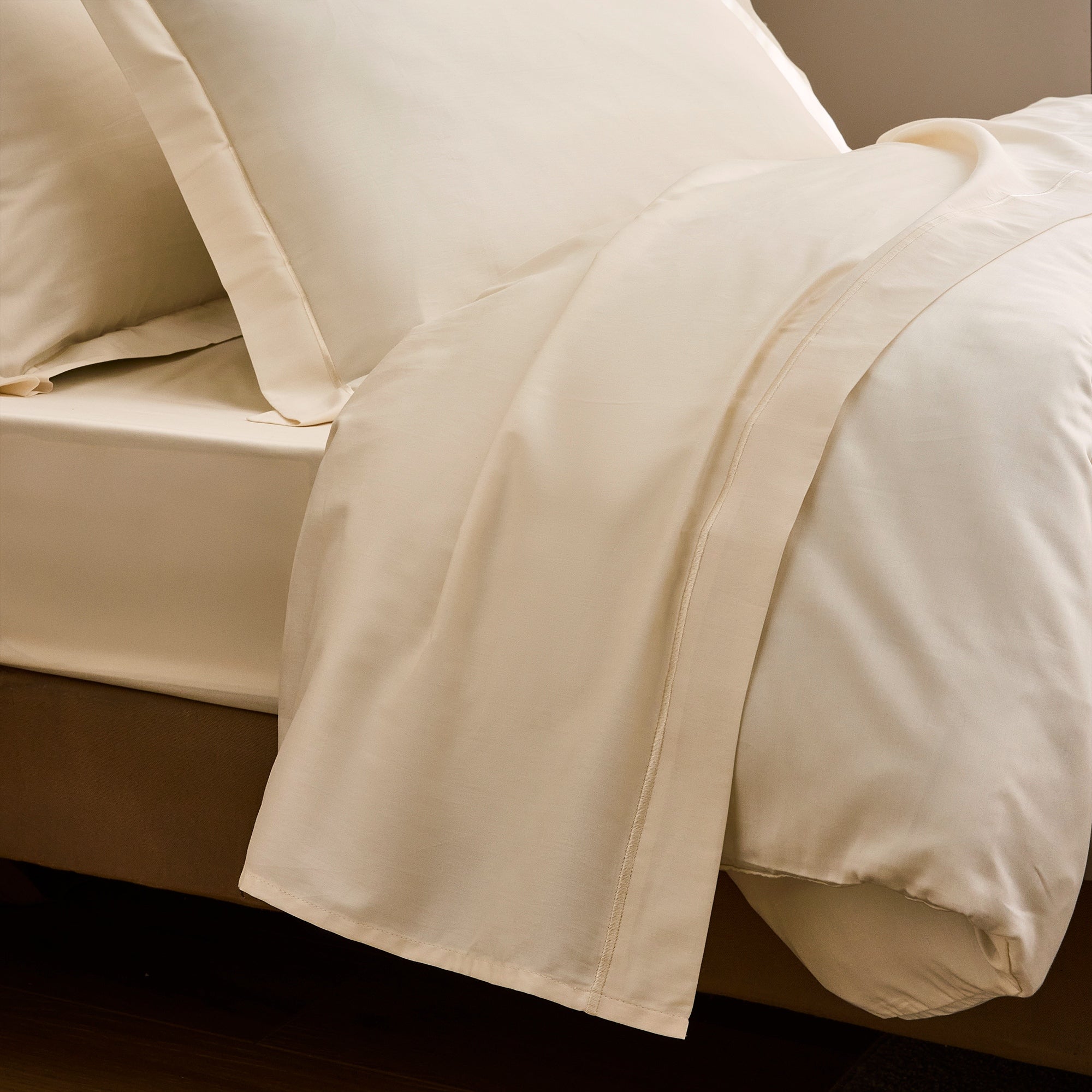 Taie D'Oreiller "Prestige" - Satin De Coton - Creme