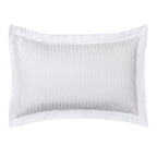 Taie D'Oreiller "Prestige" - 100% Satin De Coton Peigné Avec Fines Rayures - Blanc