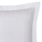 Taie D'Oreiller "Prestige" - 100% Satin De Coton Peigné Avec Fines Rayures - Blanc