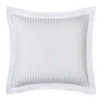 Taie D'Oreiller "Prestige" - 100% Satin De Coton Peigné Avec Fines Rayures - Blanc