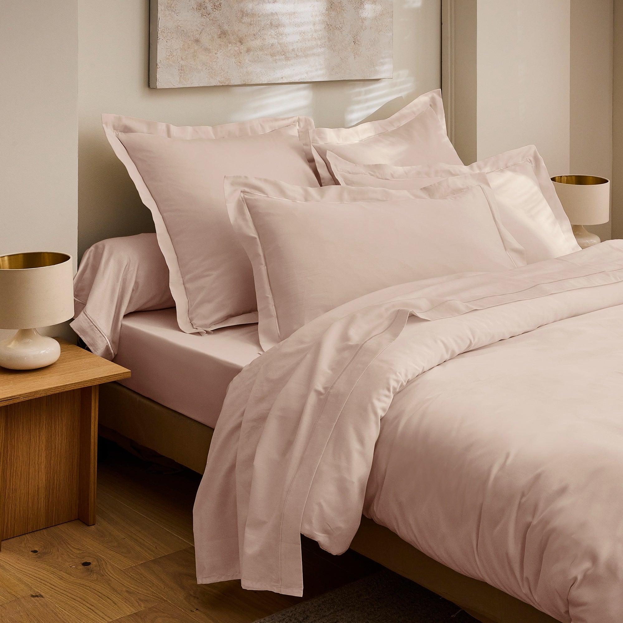 Taie De Traversin "Prestige" - Satin De Coton - Rose Blush