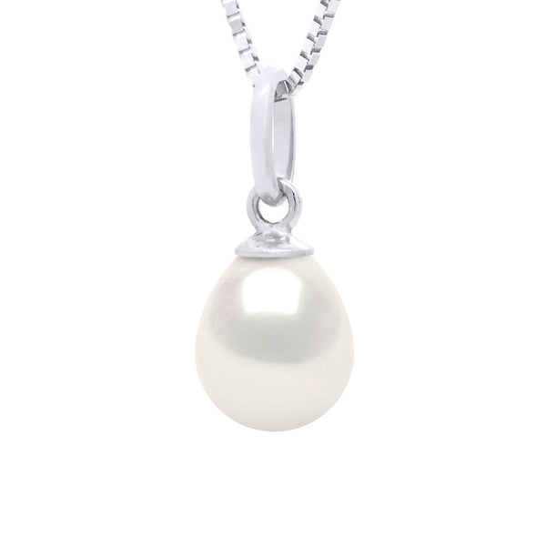 Pendentifs Perle Poire - Tailles De 7 À 9 Mm - Chaîne Offerte - Or 750 - Marceau