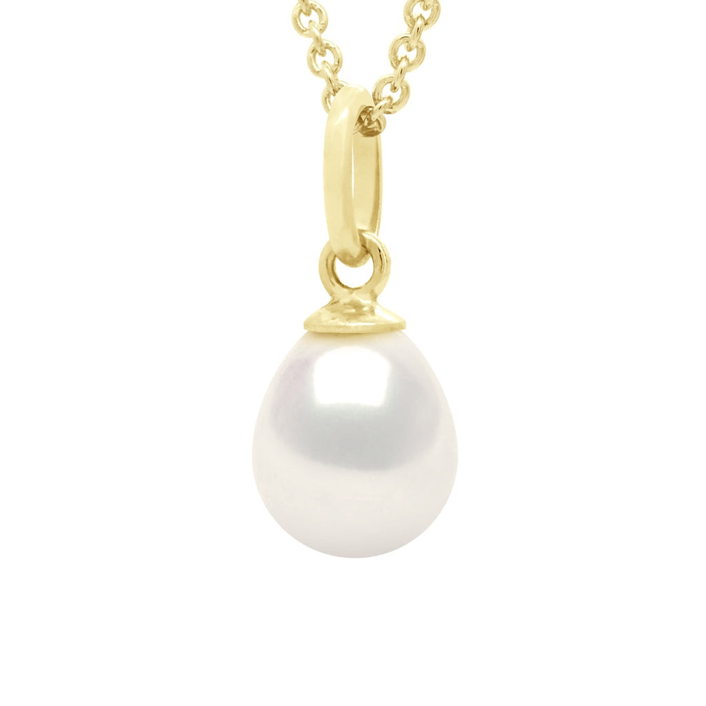 Pendentifs Perle Poire - Tailles De 7 À 9 Mm - Chaîne Offerte - Or 750 - Marceau
