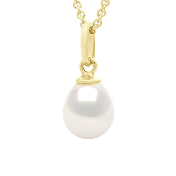 Pendentifs Perle Poire - Tailles De 7 À 9 Mm - Chaîne Offerte - Or 750 - Marceau