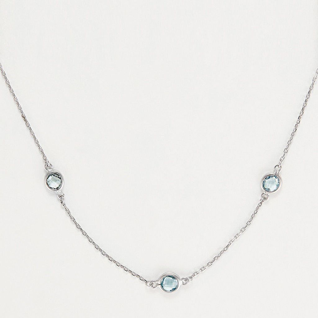 Collier "Colors" Topaze 3,15/9 - Or Blanc 375/1000
