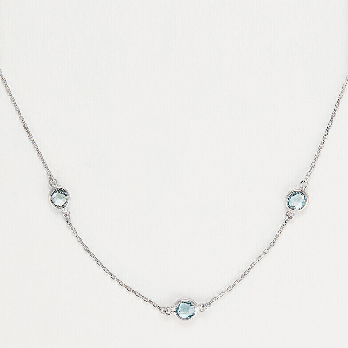 Collier "Colors" Topaze 3,15/9 - Or Blanc 375/1000