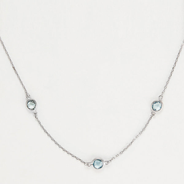 Collier "Colors" Topaze 3,15/9 - Or Blanc 375/1000