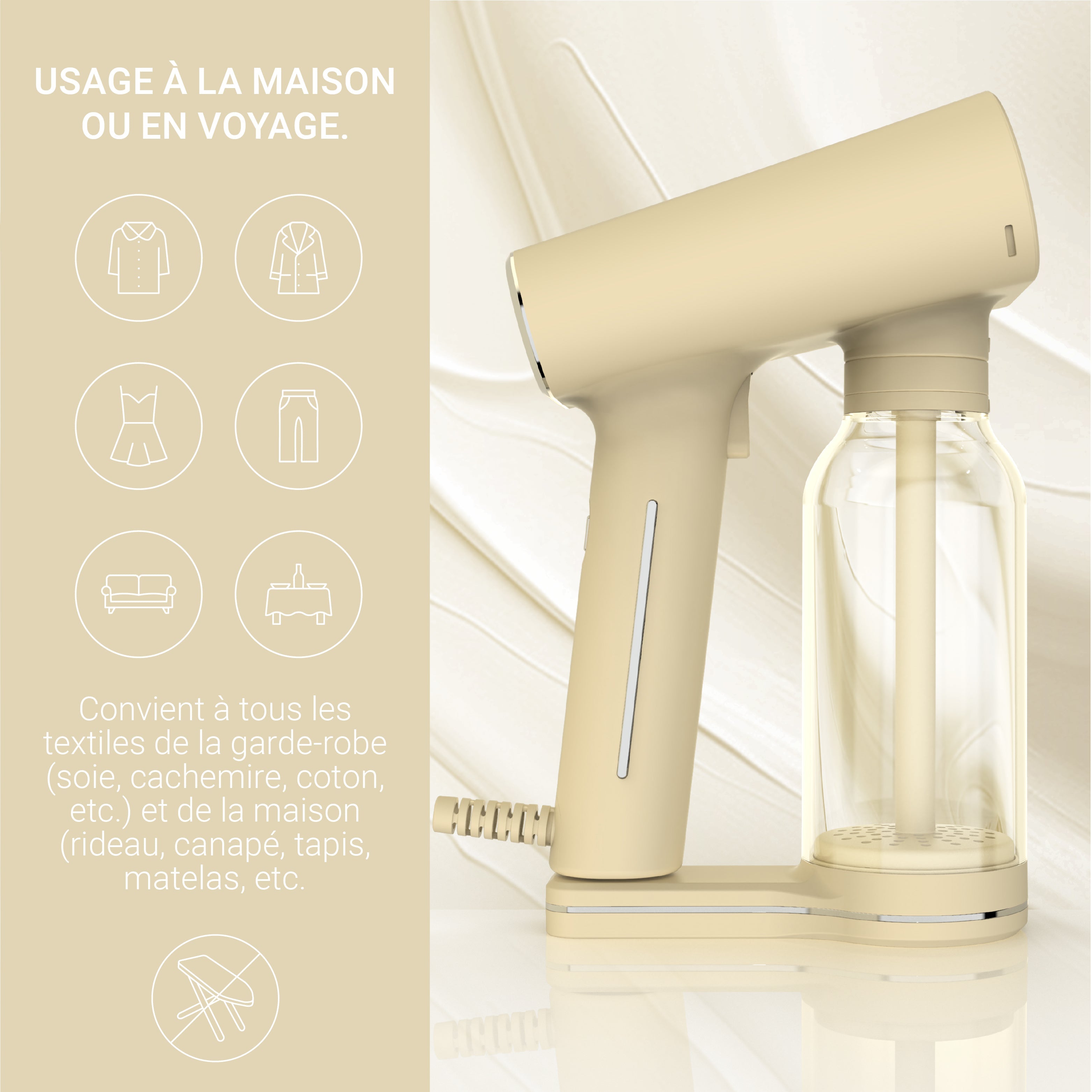 Pack - Steamer KARL XL + Rasoir Anti-Peluche - Beige
