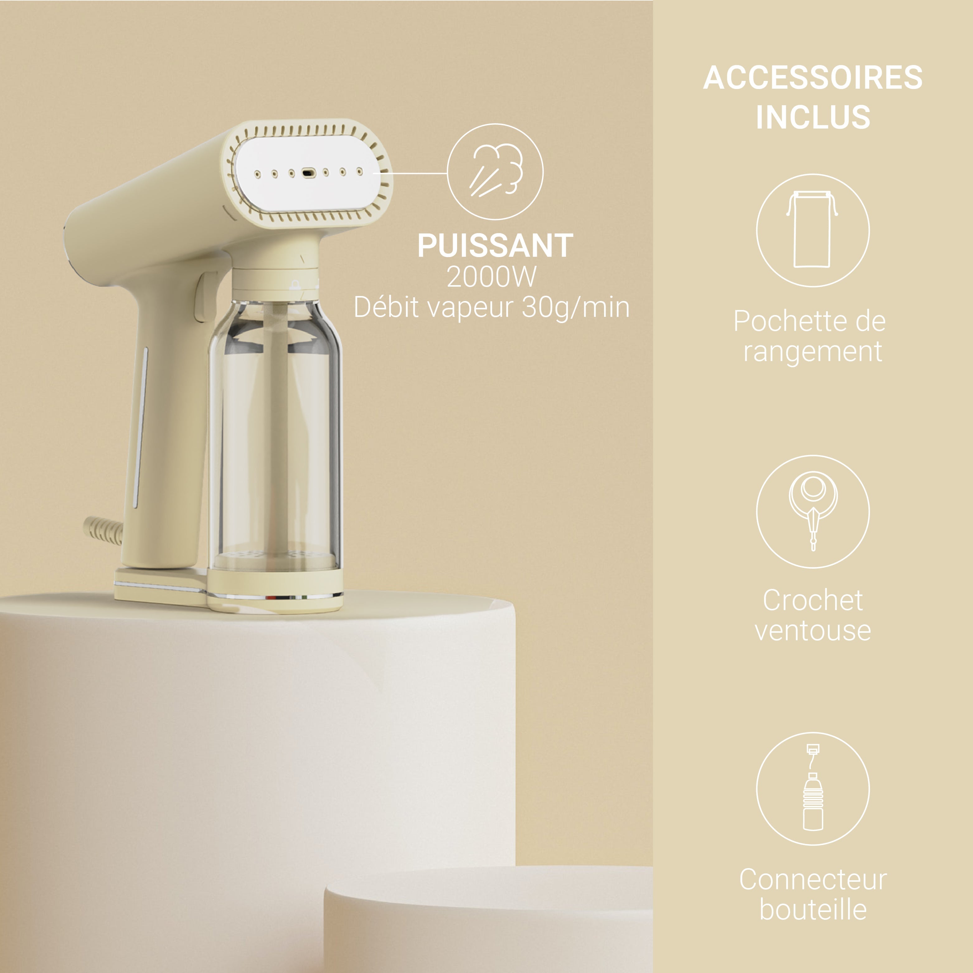 Steamer Portatif - Karl XL Cream400 - Beige