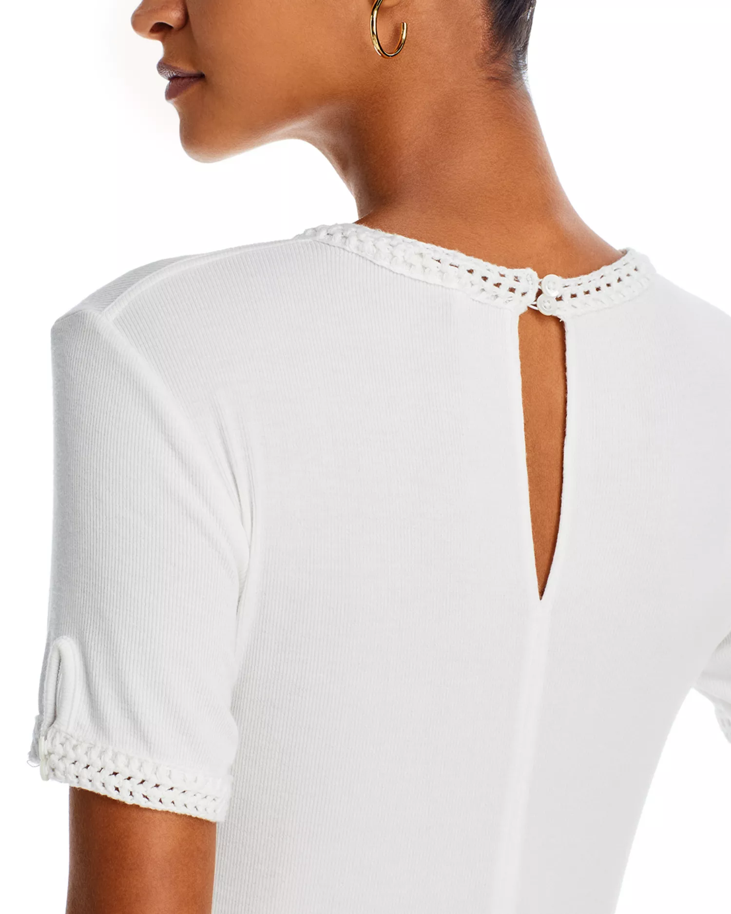 T-Shirt Crochet Trim - White
