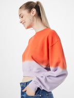 Sweat Cropped Crew Dip Dye - Red Orange Multi