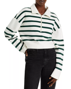 Pull Cropped Half Zip - Pine Multi
